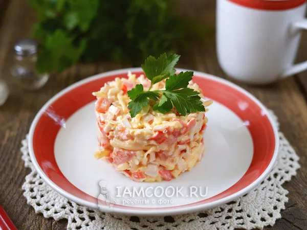 Фото блюда: Салат «Морской бриз» с крабовыми палочками