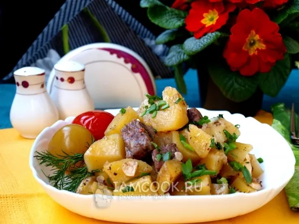 Фото блюда: Картошка с мясом в фольге в духовке