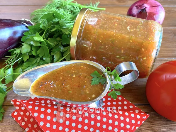 Фото блюда: Соус из баклажанов и томатов