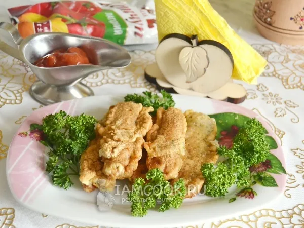 Фото блюда: Сосиски в тесте на сковороде (половинками)