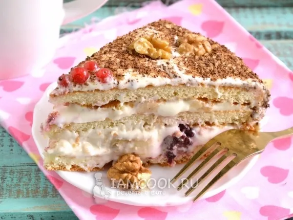 Фото блюда: Торт из готовых бисквитных коржей