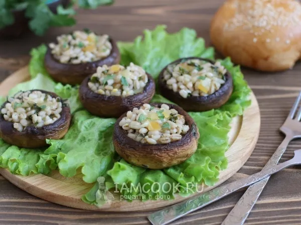 Фото блюда: Шампиньоны, фаршированные перловкой