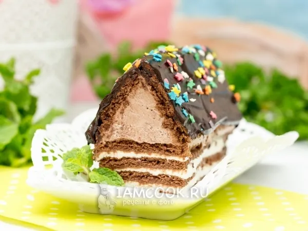 Фото блюда: Торт «Шалаш» из печенья и творога