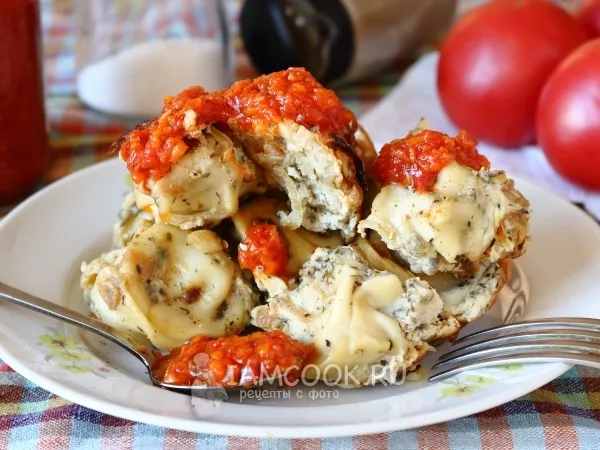 Фото блюда: Жареные пельмени с яйцом