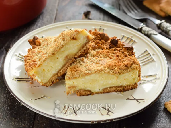 Фото блюда: Творожная запеканка с печеньем