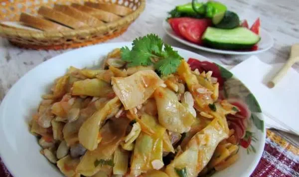 Фото блюда: Cтручковая фасоль, тушеная с овощами
