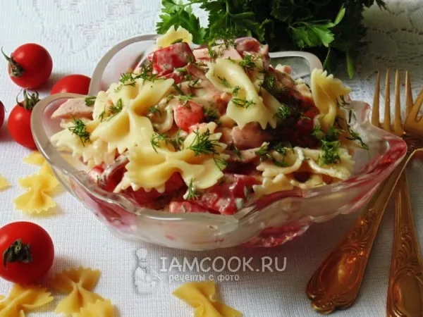 Фото блюда: Салат с макаронами и ветчиной