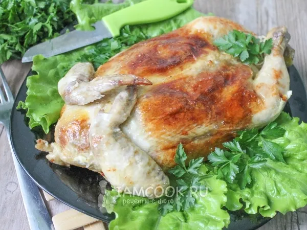 Фото блюда: Курица, фаршированная блинами