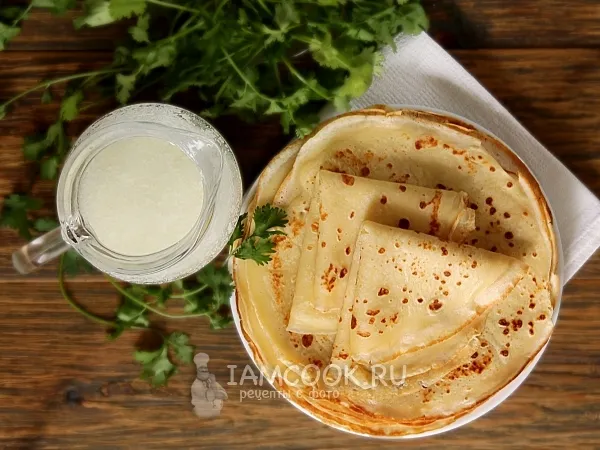 Фото блюда: Тонкие блины на кислом молоке