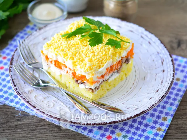 Фото блюда: Салат «Мимоза» со скумбрией