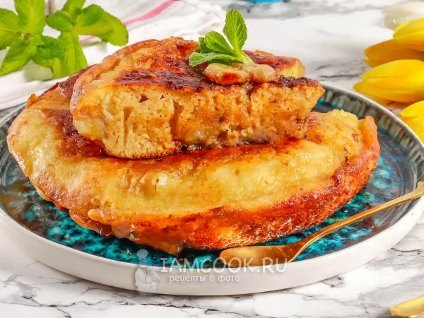 Фото блюда: Банановый пирог на сковороде