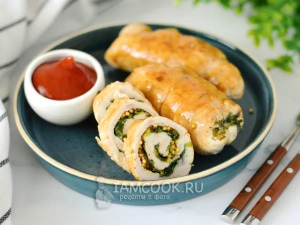 Фото блюда: Куриные рулетики с зеленью