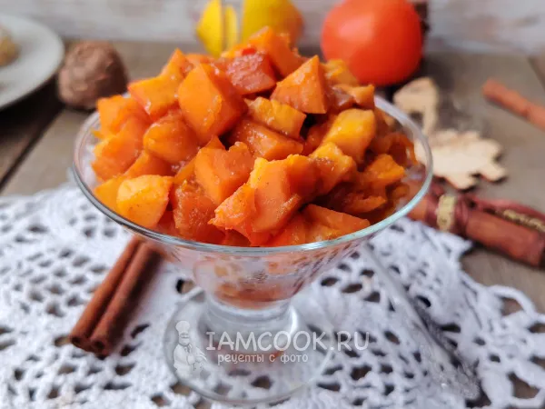 Фото блюда: Десерт из тыквы и хурмы