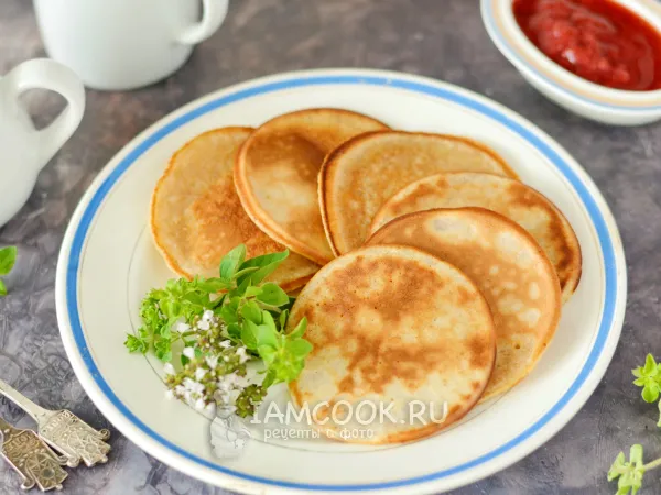 Фото блюда: Оладьи из цельнозерновой муки на воде
