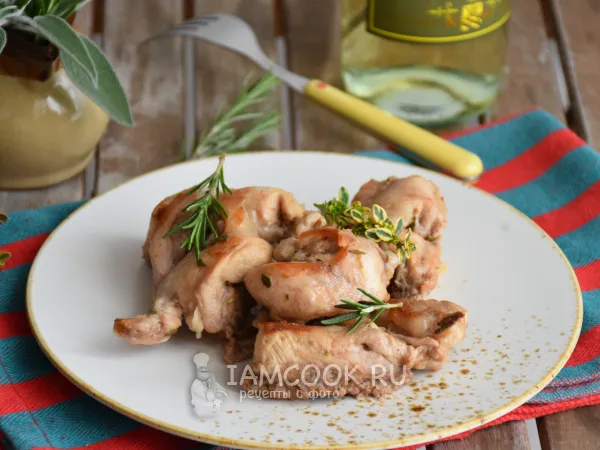 Фото блюда: Кролик в вине (тушеный)