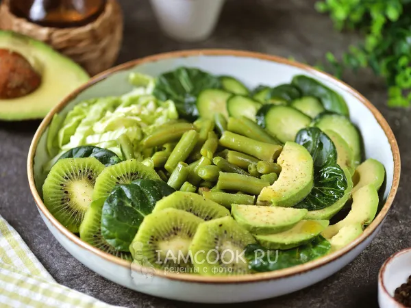 Фото блюда: Постный зеленый салат