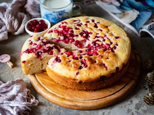 Фото блюда: Пирог с клюквой на кефире