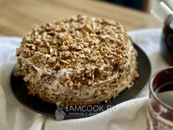 Фото блюда: Торт «Машенька» со сгущенкой и сметаной (старый рецепт)