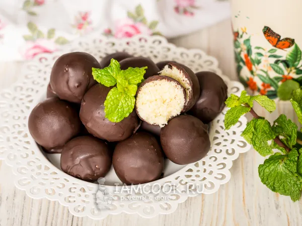 Фото блюда: Кокосовые конфеты в шоколаде (со сгущенкой)