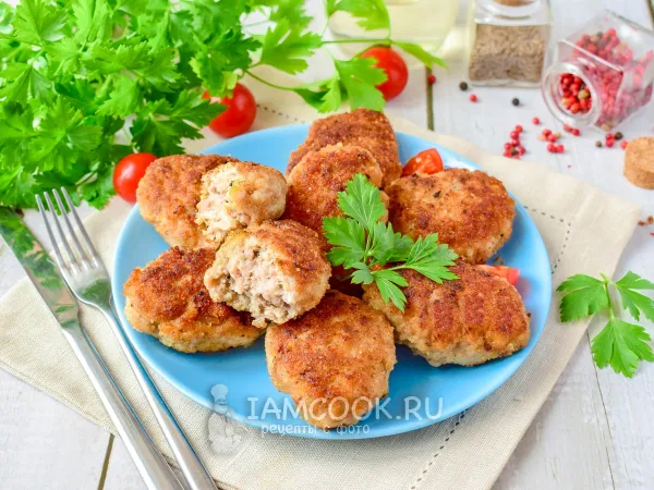 Фото блюда: Котлеты из свинины, говядины и индейки