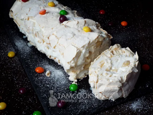 Фото блюда: Меренговый рулет с бананом