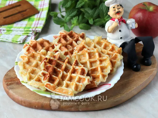 Фото блюда: Вафли с творогом и яблоком