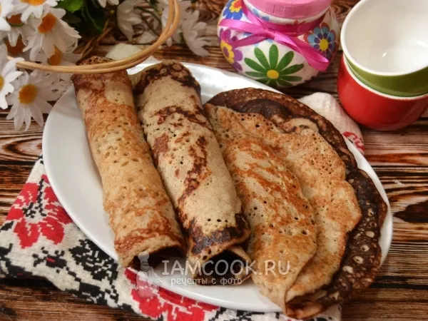 Фото блюда: Пшенично-гречневые блины на молоке и дрожжах