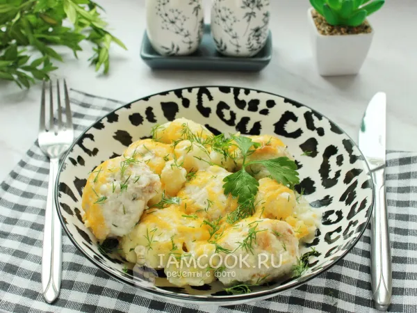 Фото блюда: Тефтели с цветной капустой в духовке