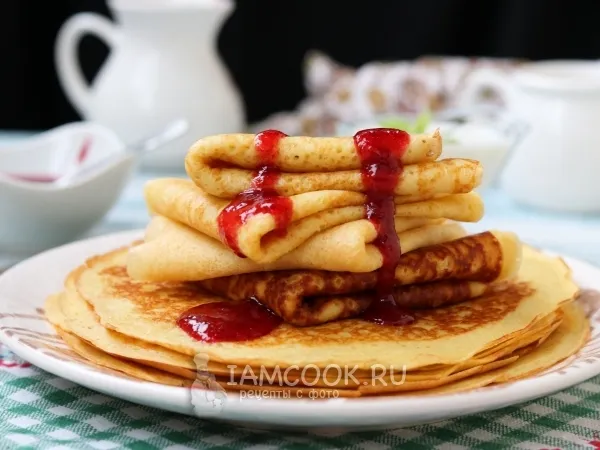 Фото блюда: Дрожжевые блины на кефире