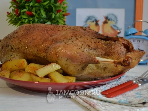 Фото блюда: Гусь с картошкой в духовке