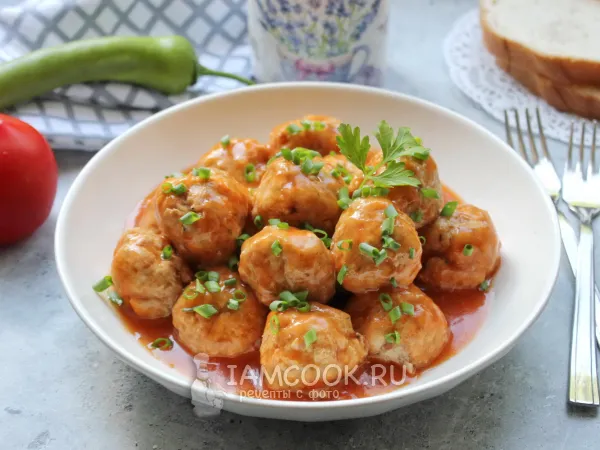 Фото блюда: Фрикадельки из индейки в томатном соусе