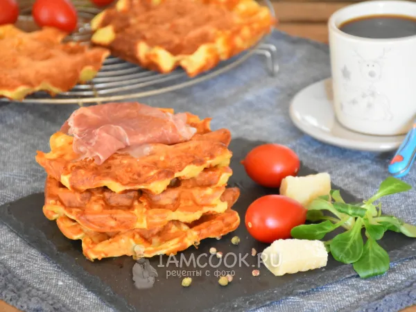 Фото блюда: Бельгийские вафли с сыром