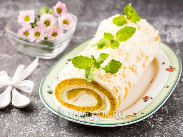 Фото блюда: Тыквенный рулет (с творогом)