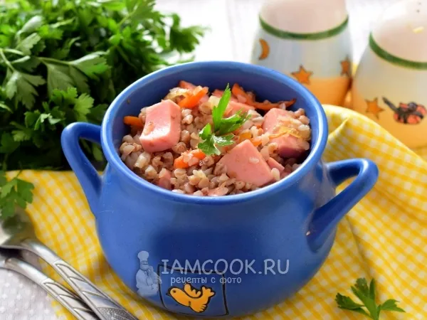 Фото блюда: Гречка с колбасой