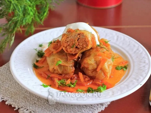 Фото блюда: Голубцы с говядиной на сковороде