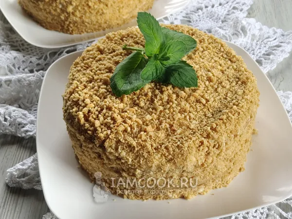 Фото блюда: Торт Медовик со сметанным кремом и сгущенкой