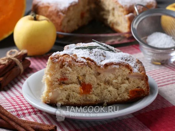 Фото блюда: Шарлотка с тыквой и яблоками