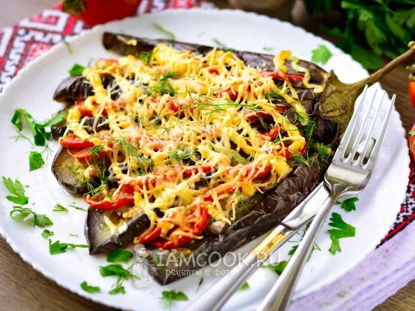 Фото блюда: Веер из баклажанов с фаршем