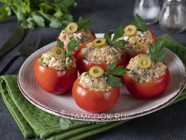 Фото блюда: Помидоры, фаршированные тунцом