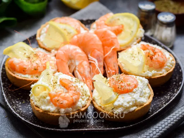 Фото блюда: Тарталетки с креветками и сливочным сыром