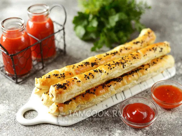 Фото блюда: Роллини из слоеного теста (с грибами)