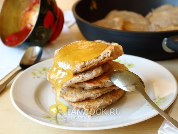 Фото блюда: Оладьи из овсяных хлопьев на воде