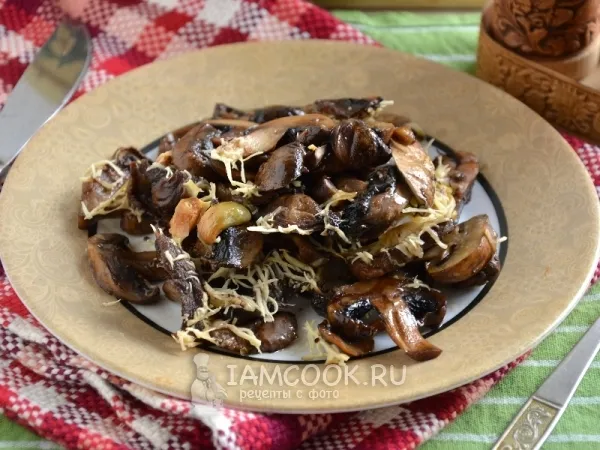Фото блюда: Шампиньоны, запеченные с сыром и чесноком