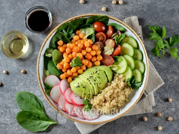 Фото блюда: Будда-боул с нутом и киноа