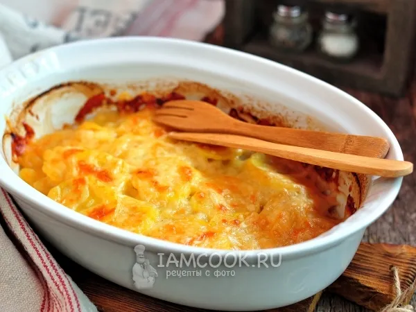 Фото блюда: Курица под овощной шубой