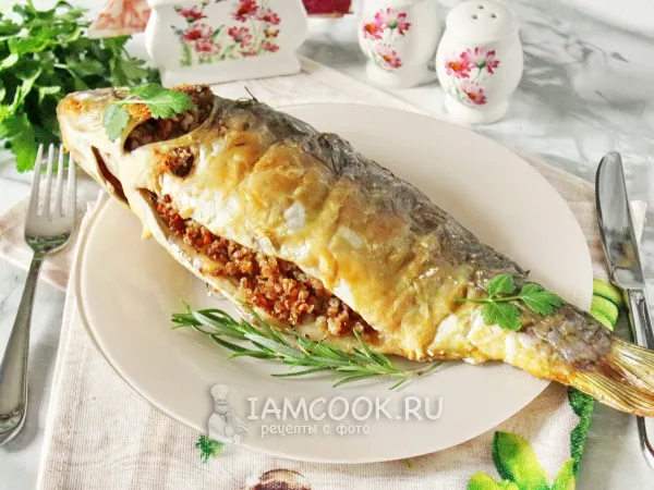 Фото блюда: Карп с гречкой в духовке