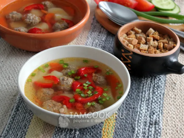 Фото блюда: Быстрая шурпа с фрикадельками из баранины