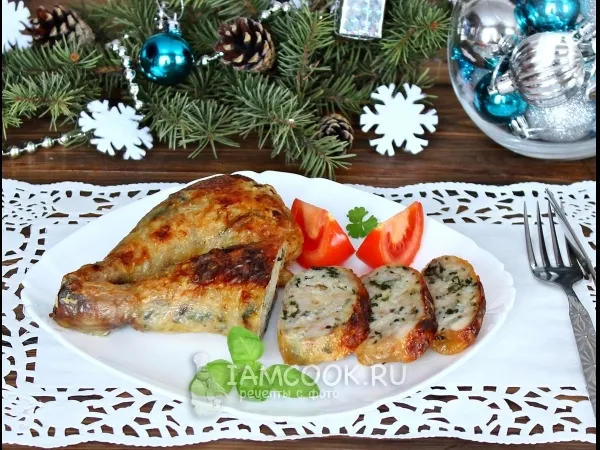 Фото блюда: Фаршированные куриные окорочка