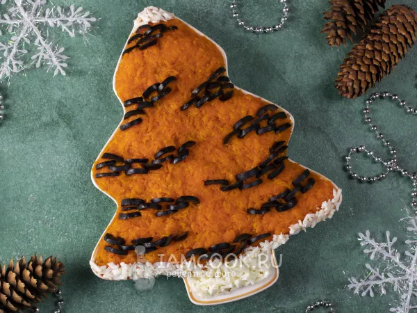 Фото блюда: Салат «Тигровая ёлочка»