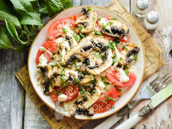 Фото блюда: ПП салат с шампиньонами